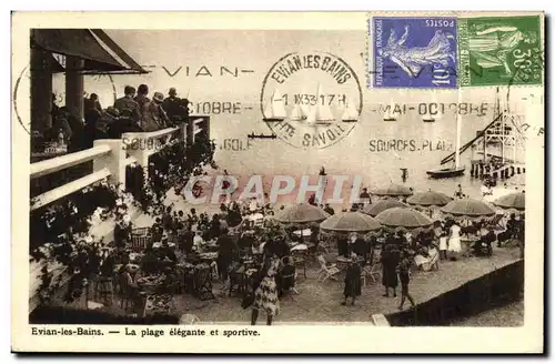 Ansichtskarte AK Evian les Bains La Plage elegante et Sportive