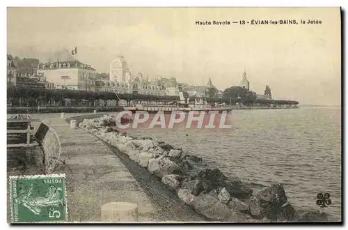 Cartes postales Evian les Bains la Jetee Bateau