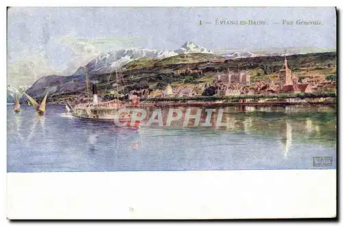 Cartes postales Evian les Bains Vue Generale Bateau