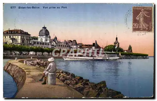 Cartes postales Evian les Bains Vue Prise au Port Bateau