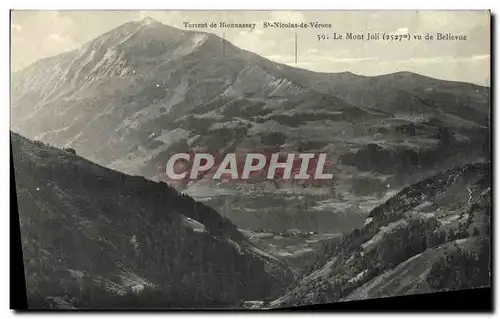 Cartes postales Le Mont Joli vu de Bellevue Torrent de Bionnassay St Nicolas de Veroce