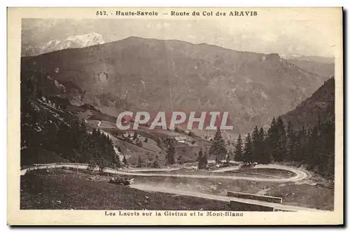 Cartes postales Les Lacets sur la Giottaz et le Mont Blanc