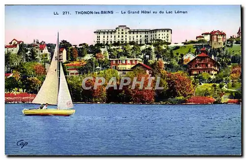 Cartes postales Thonon les Bains Le Grand Hotel vu du lac Leman