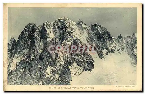 Cartes postales Massif de l aiguille verte Vue du moine