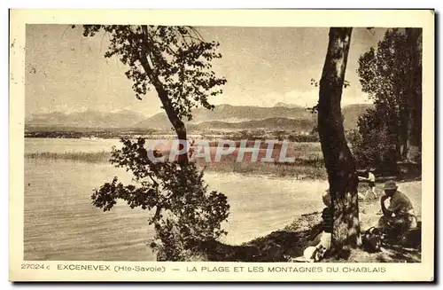 Ansichtskarte AK La Plage Et Les Montages Du Chablais Excenevex