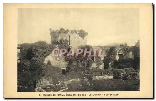 Cartes postales RuinesTonquedec Le Donjon Vue de face