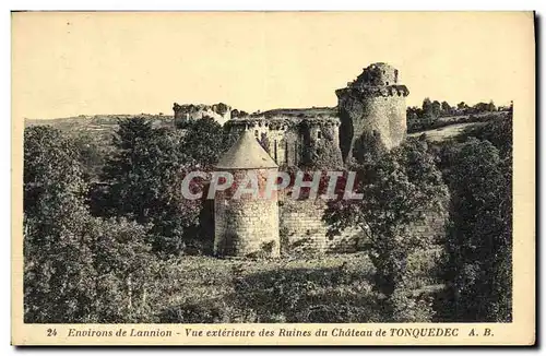 Cartes postales Environs de Lannion Vue exterieure des Ruines du Chateau de Tonquedec