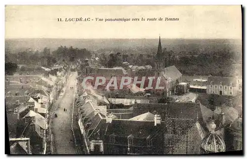 Cartes postales Loudeac Vue panoramique vers la route des Rennes