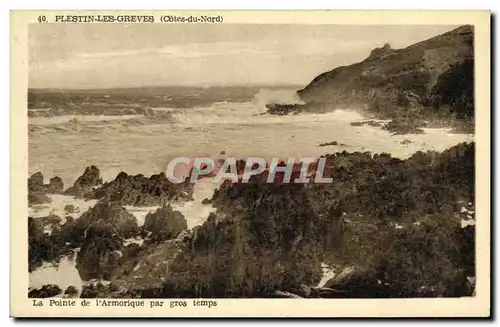 Cartes postales Plestin Les Greves La pointe de l Armorique par gros temps