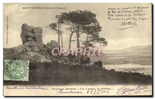 Ansichtskarte AK Bretagne paysage breton La lande La greve Botrel