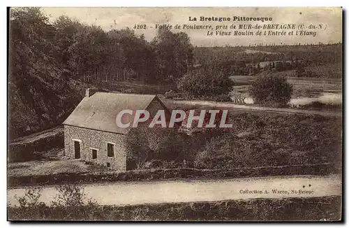 Cartes postales La Bretagne Pittoresque Vallee de Poulanore pres de Mur de Bretagne Le vieux moulin de l entree