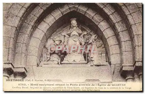 Cartes postales Motif Sculptural Ornant la Porte d Entree de l Eglise de Quintin