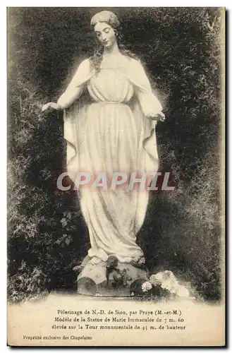 Cartes postales Pelerinage de Sion par Praye Modele de la Statue de Marie Immaculee de 7m 60 elevee sur la Tour