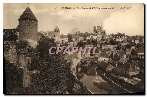 Ansichtskarte AK Semur Le Donjon et l Eglise Notre Dame