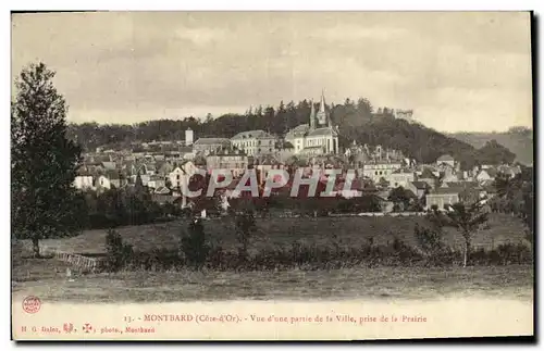 Cartes postales Montbard Vue d une partie de la Ville prise de la Prairie