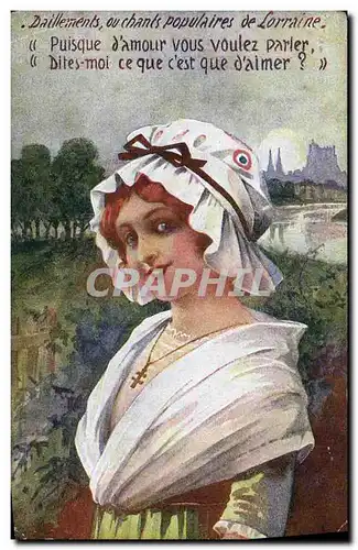 Cartes postales Chants populaires de Lorraine Femme folklore