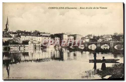 Cartes postales Confolens Rive droite de la Vienne Pecheur Peche