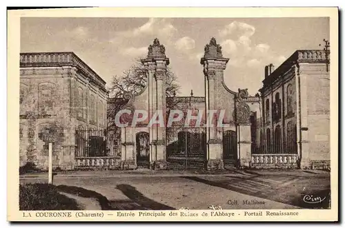 Ansichtskarte AK La Couronne Entree Principale de Ruines de l Abbaye Portail Renaissance