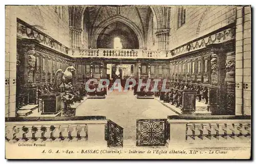 Cartes postales Bassac Interieur de l Eglise abbatiale Xll e s