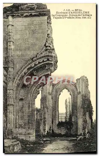 Cartes postales Angouleme Environs La Couronne Ruines de L Abbaye Facade