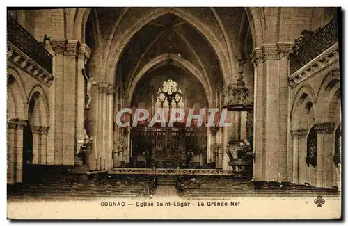 Ansichtskarte AK Cognac Eglise Saint Leger La Grande Nef Orgue