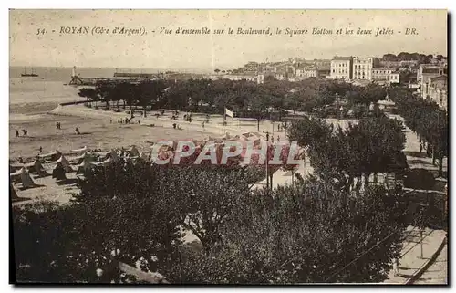 Ansichtskarte AK Royan Vue d ensemble sur le boulevard le square Botton et les deux jetees