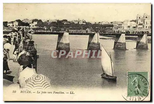 Ansichtskarte AK Royan La Jetee vers Foncillon Bateau