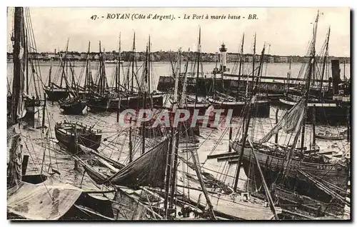 Cartes postales Royan Le Port a Maree Basse Bateaux