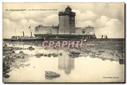 Ansichtskarte AK Charente Le Fort du Chapus a Mer Basse Bateau