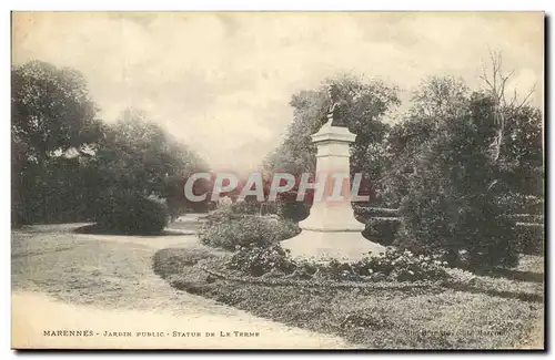 Ansichtskarte AK Marennes Jardin Public Statue De Le Terme