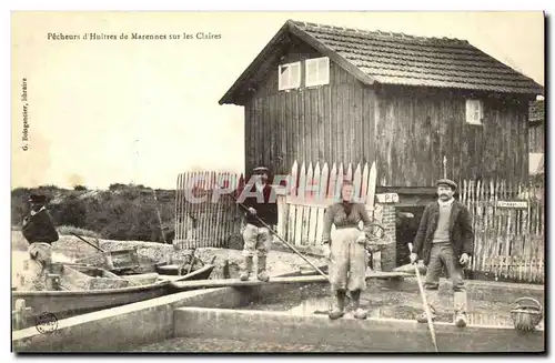 Cartes postales Marennes Pecheurs d huitres Sur les Claires TOP