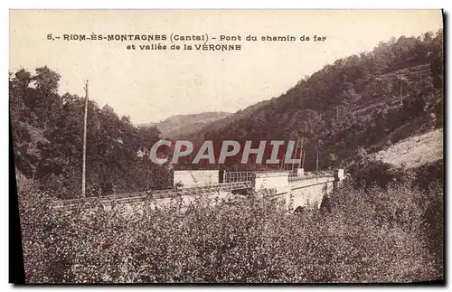 Cartes postales Riom Es Montagnes Pont du chemin de Fer et Vallee de la Veronne