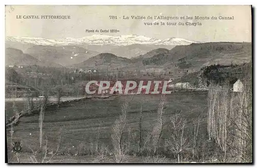 Ansichtskarte AK La Vallee de l Allagnon et les Monts du Cantal vus de la tour du Cheyla
