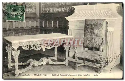 Cartes postales La Rochelle Hotel de Ville Tablet et Fauteuil du Maire Jean Guiton