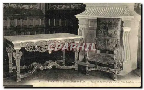 Cartes postales La Rochelle Hotel de Ville Table et fauteuil du Maire Jean Guiton