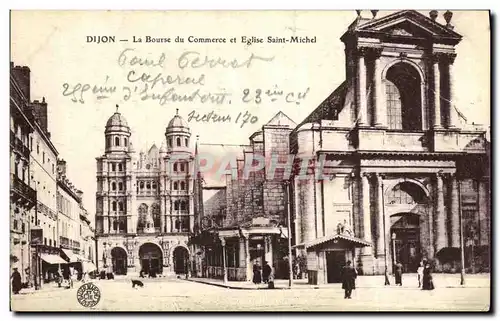 Ansichtskarte AK Dijon La Bourse du Commerce et Eglise Saint Michel