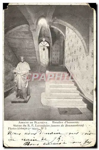 Ansichtskarte AK Abbaye de Flavigny Escalier d honneur Statue du R P Lacordaire