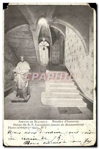 Cartes postales Abbaye de Flavigny Escalier d honneur Statue du R P Lacordaire