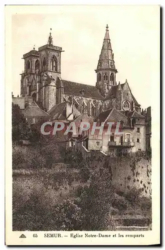 Cartes postales Semur Eglise Notre Dame et les remparts