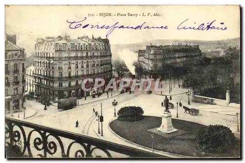 Cartes postales Dijon Place Darcy Train