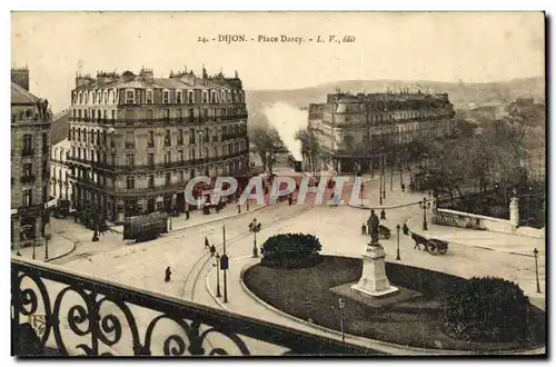 Cartes postales Dijon Place Darcy Train