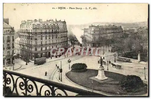 Cartes postales Dijon Place Darcy Train