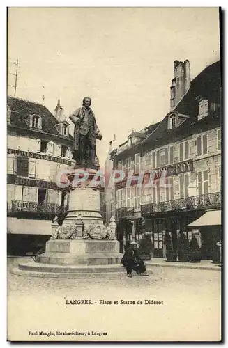 Cartes postales Langres Statue de Diderot
