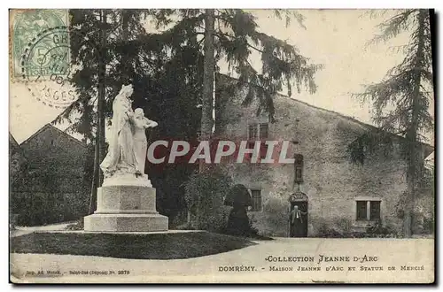 Ansichtskarte AK Domremy Maison Jeanne D Arc Et Statue De Mercie