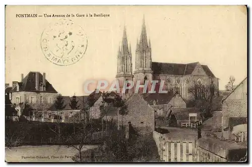 Cartes postales Pontmain Une Avenue de la Gare a la Basilique
