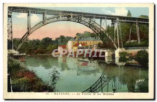 Cartes postales Mayenne Le Viaduc et les Moulins