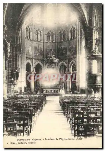Cartes postales Mayenne Interieur de L Eglise Notre Dame