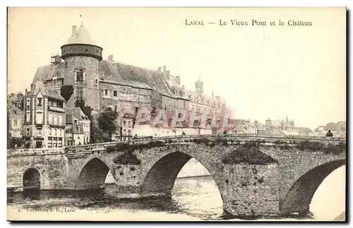 Cartes postales Laval Le Vieux Pont et le Chateau