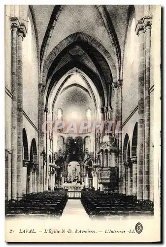 Ansichtskarte AK Laval l Eglise d Avnieres L Interieur