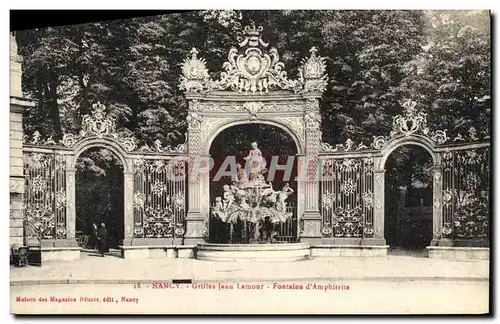 Cartes postales Nancy Grilles Jean Lamour Fontaine d Amphitrite